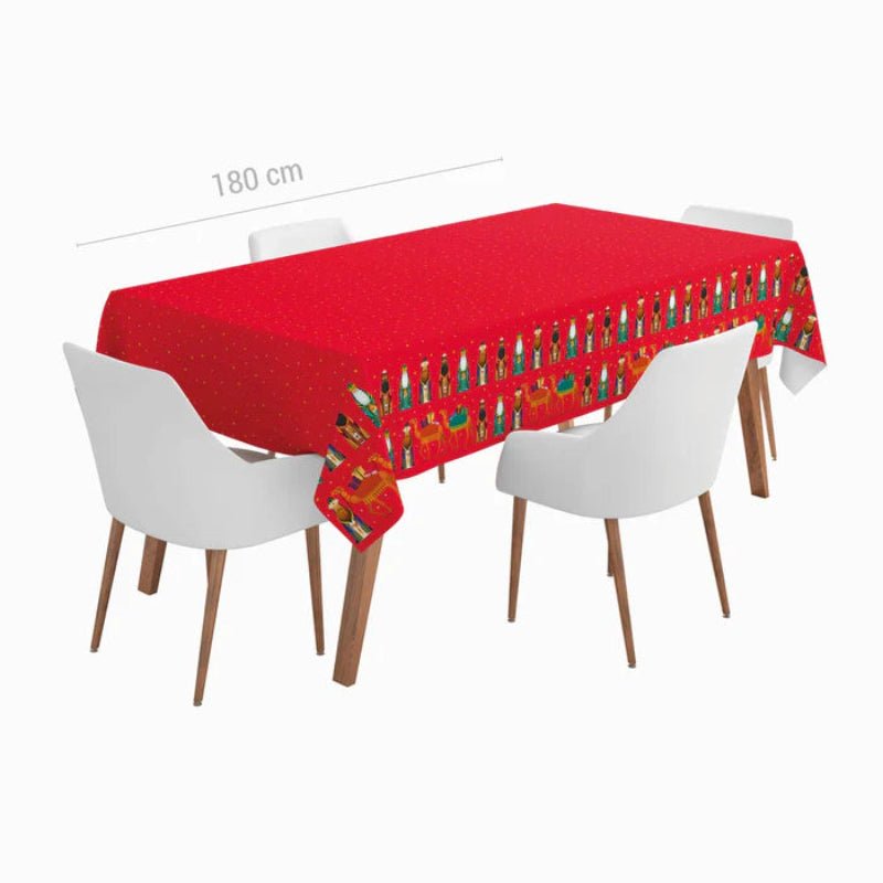Rollo Mantel de Papel Navidad 1,20 x 5 m Rojo Oscuro Reyes Magos - NAROSA SWEET PARTY