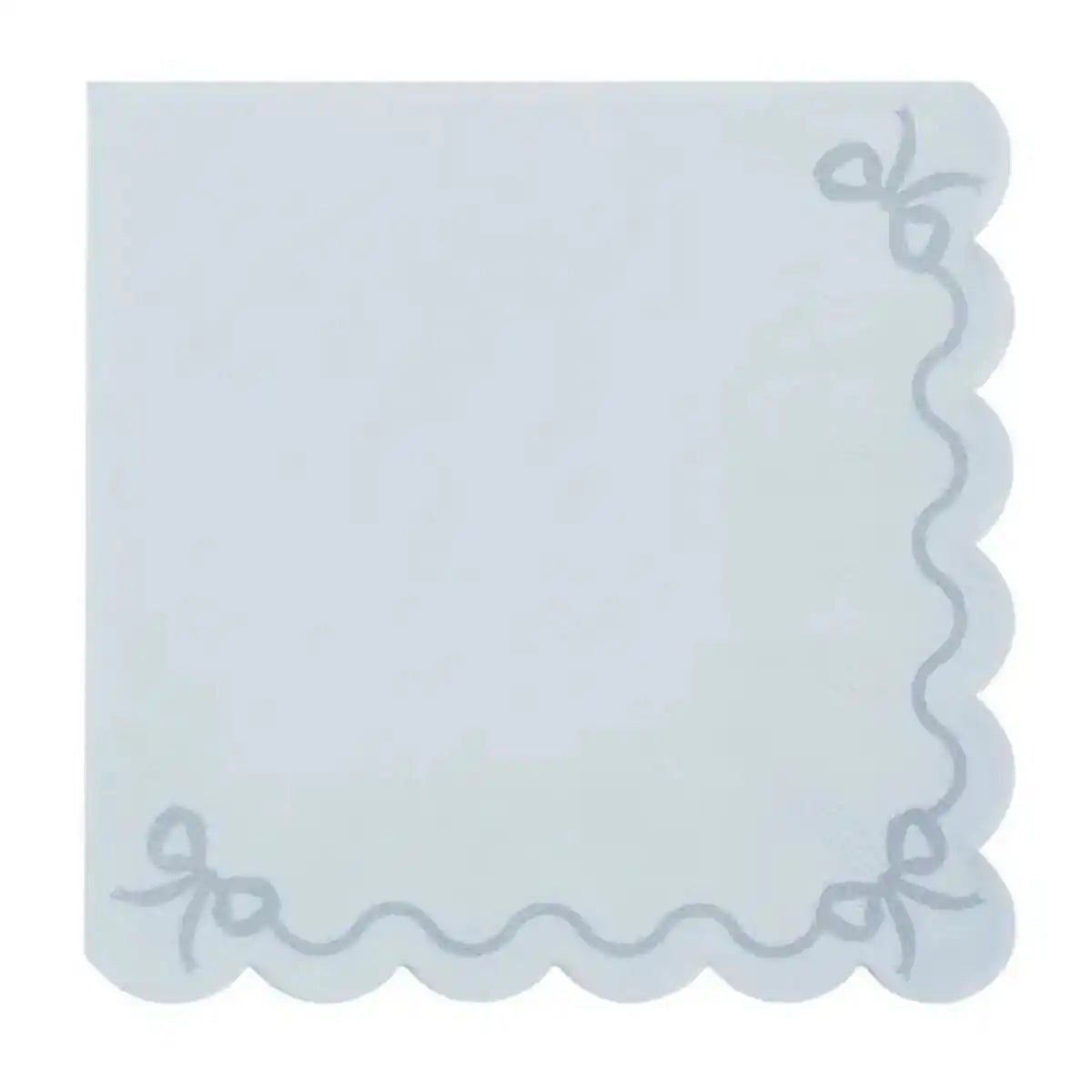 Servilletas Azul Niebla con Volante – Pack x12 (33x33 cm) - Narosa Sweet Party Barcelona