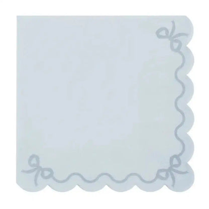 Servilletas Azul Niebla con Volante – Pack x12 (33x33 cm) - Narosa Sweet Party Barcelona