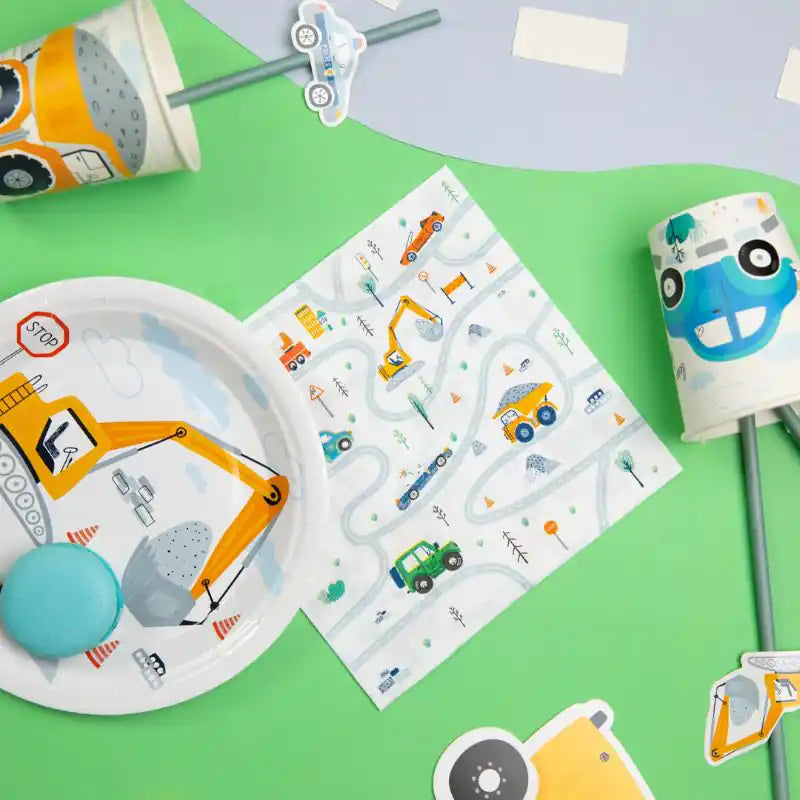 Servilletas infantiles con coches para cumpleaños