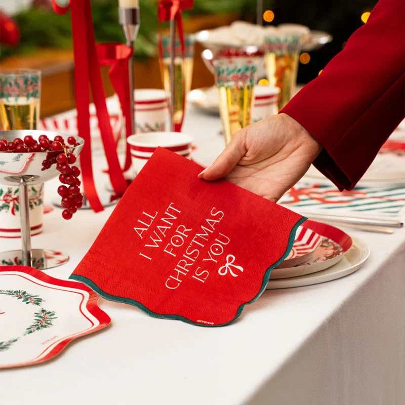 Servilletas de Papel All I Want For Christmas 33 x 33 cm (20 uds) – Rojo - NAROSA SWEET PARTY