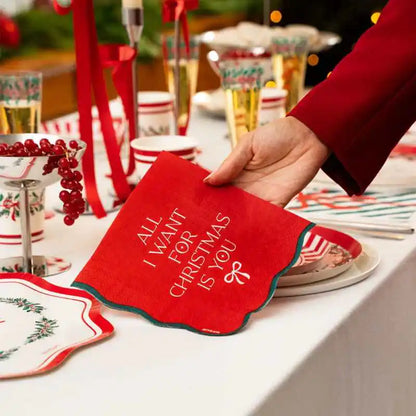 Servilletas de Papel All I Want For Christmas 33 x 33 cm (20 uds) – Rojo - NAROSA SWEET PARTY