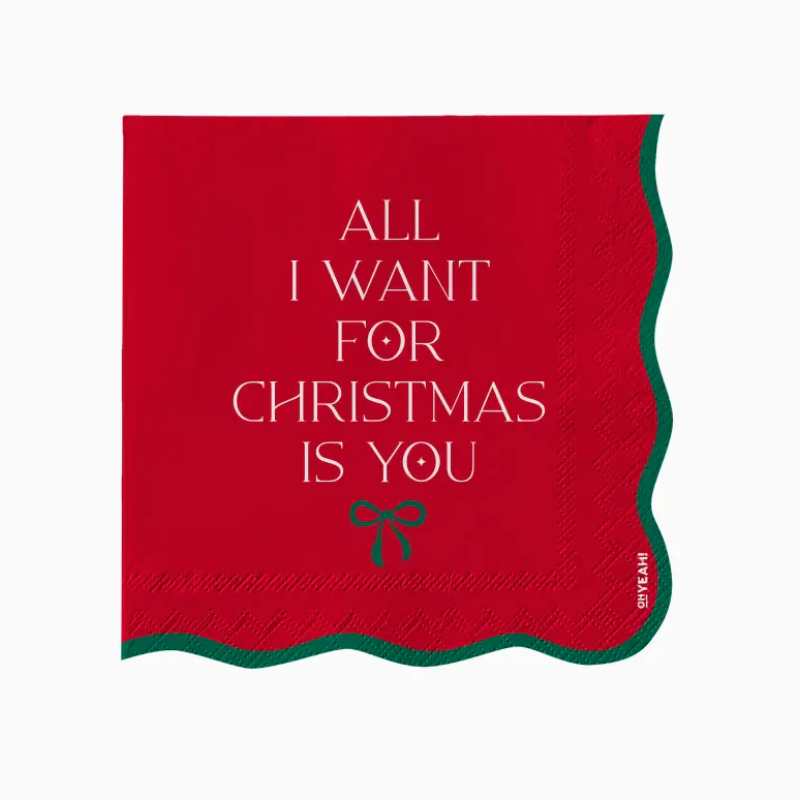 Servilletas de Papel All I Want For Christmas 33 x 33 cm (20 uds) – Rojo - NAROSA SWEET PARTY