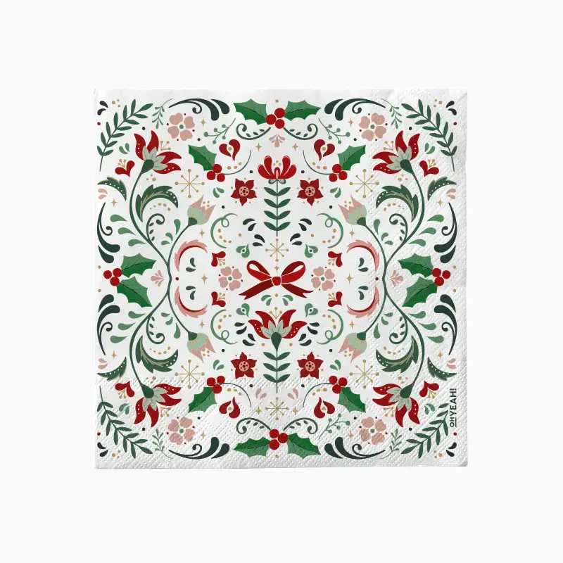 Servilletas de Papel Navidad Motivos Florales 33 x 33 cm (30 uds) - NAROSA SWEET PARTY