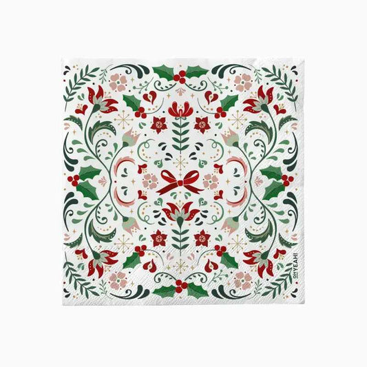Servilletas de Papel Navidad Motivos Florales 33 x 33 cm (30 uds) - NAROSA SWEET PARTY