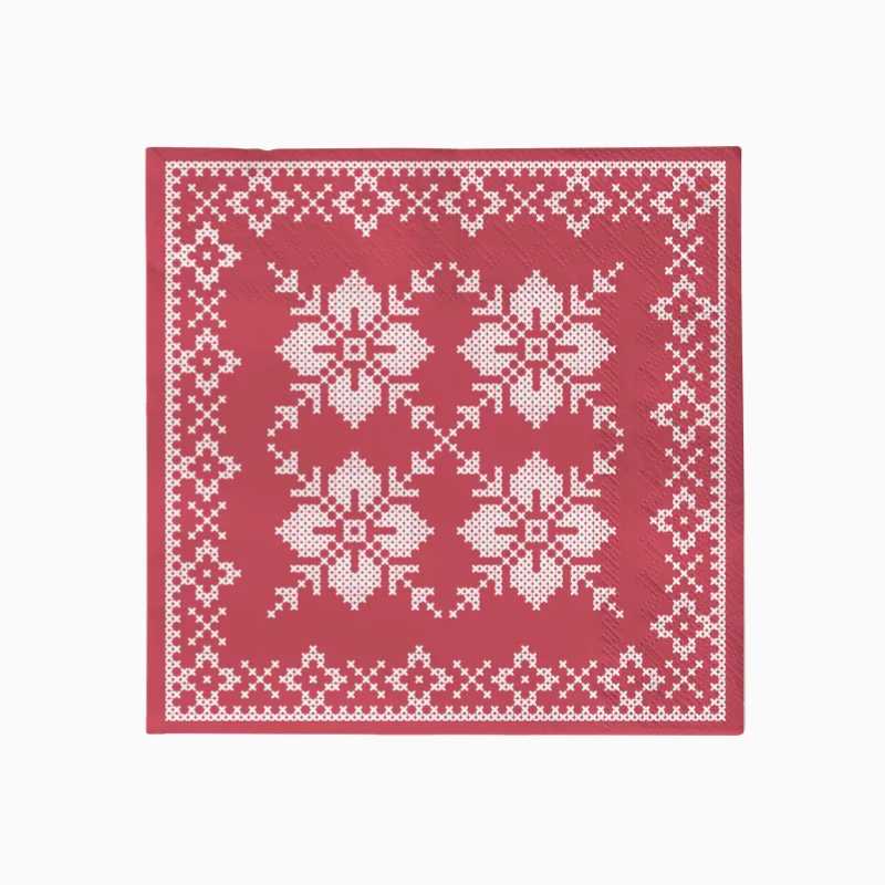 Servilletas de Papel Navidad Verde o Roja Jacquard 33 x 33 cm (30 uds) - NAROSA SWEET PARTY