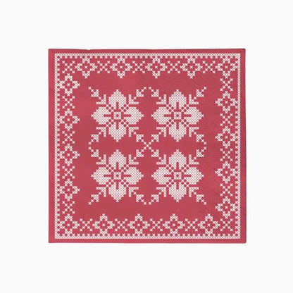 Servilletas de Papel Navidad Verde o Roja Jacquard 33 x 33 cm (30 uds) - NAROSA SWEET PARTY