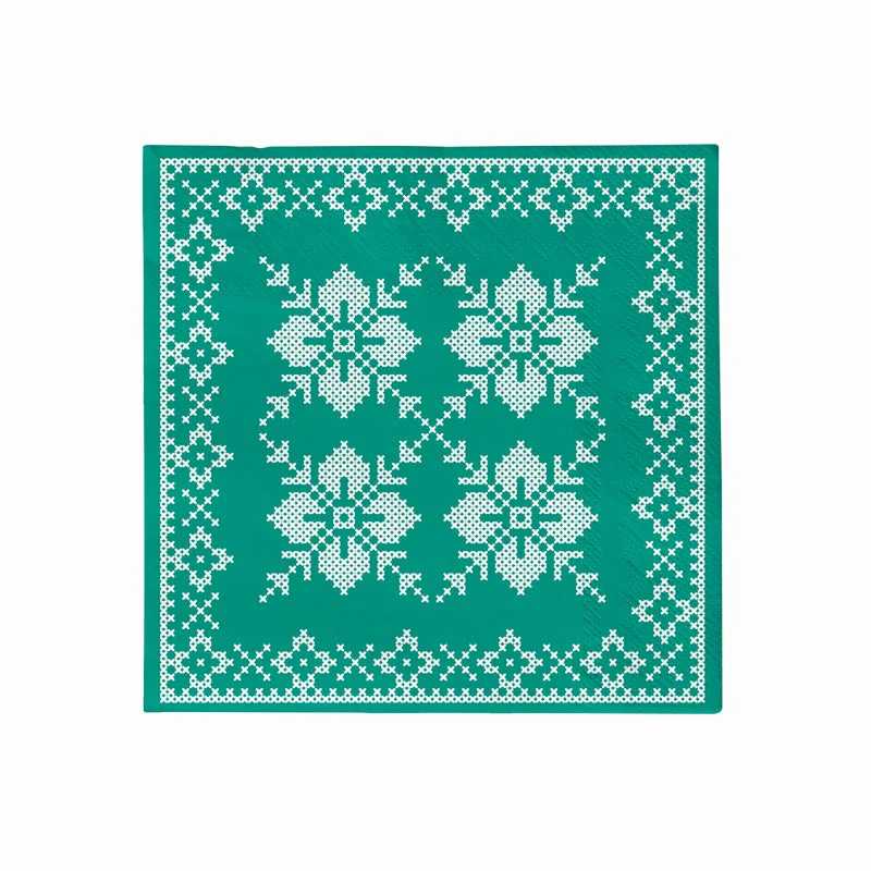 Servilletas de Papel Navidad Verde o Roja Jacquard 33 x 33 cm (30 uds) - NAROSA SWEET PARTY