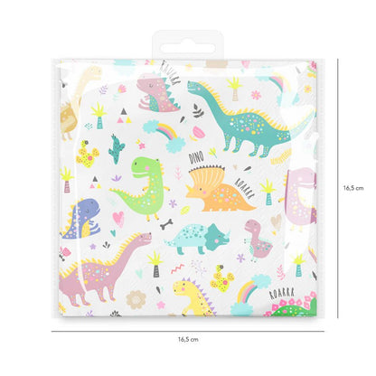Servilletas Dinosaurios 33x33 cm – Pack x10 – Fiesta Infantil Temática - NAROSA SWEET PARTY