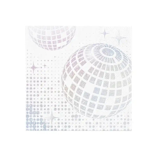 Servilletas Disco Plata 33x33 cm – Pack x10 – Decoración de Mesa Brillante - Narosa Sweet Party Barcelona