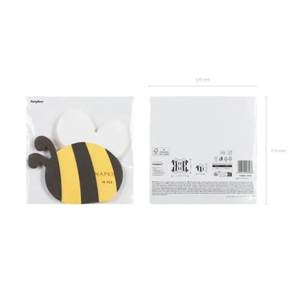 Servilletas en Forma de Abeja – Pack x12 (16x15 cm) - Narosa Sweet Party Barcelona