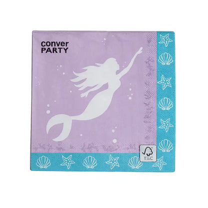 Servilletas Mermaid Shine 13x13cm - 12 Uni. - NAROSA SWEET PARTY