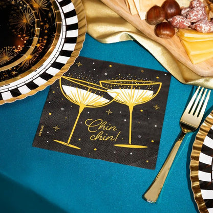 Servilletas Papel Nochevieja Chin Chin Feliz Año Nuevo 33×33 cm | Pack 30 - NAROSA SWEET PARTY