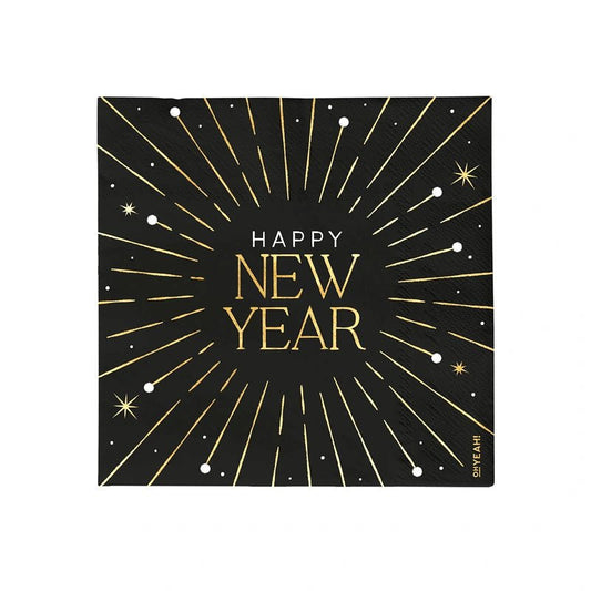 Servilletas Papel Nochevieja Happy New Year 33×33 cm | Doble Capa | Pack 30 - NAROSA SWEET PARTY