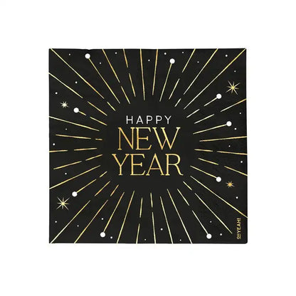 Servilletas Papel Nochevieja Happy New Year 33×33 cm | Doble Capa | Pack 30 - Narosa Sweet Party Barcelona