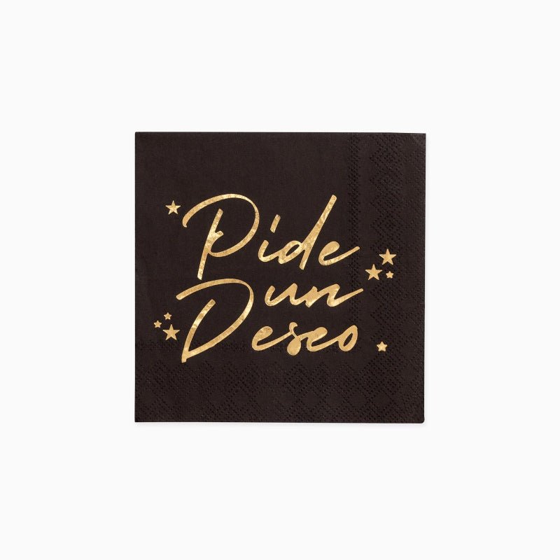 Servilletas Papel Nochevieja Pide un Deseo Destellos 25×25 cm | Pack 30 - NAROSA SWEET PARTY