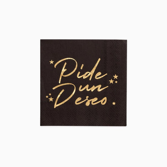 Servilletas Papel Nochevieja Pide un Deseo Destellos 25×25 cm | Pack 30 - NAROSA SWEET PARTY