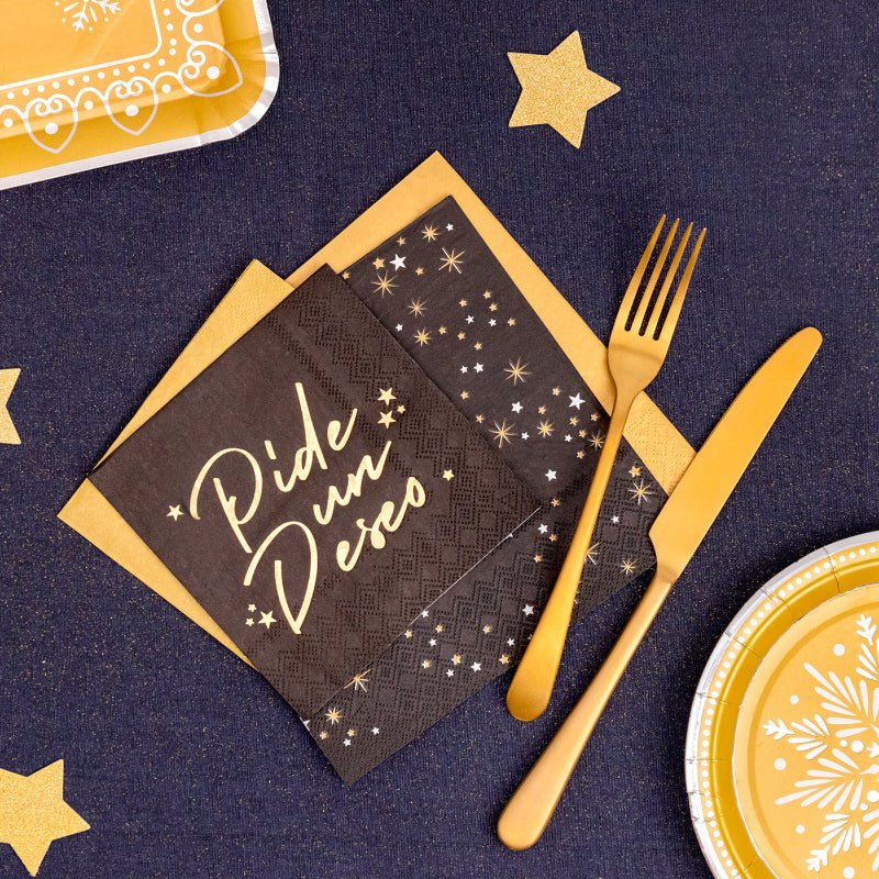 Servilletas Papel Nochevieja Pide un Deseo Destellos 25×25 cm | Pack 30 - NAROSA SWEET PARTY
