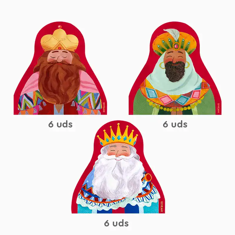 Servilletas Papel Reyes Magos 33×33 cm | Doble Capa | Pack 18. - Narosa Sweet Party Barcelona