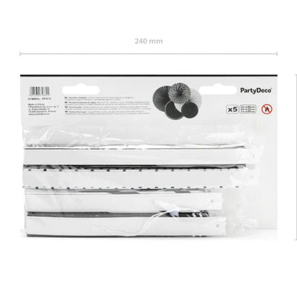 Set de rosetones decorativos Black & White (25–40 cm) - NAROSA SWEET PARTY