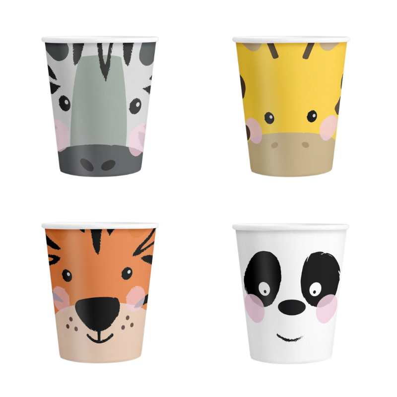 Set de vasos Animal 220 ml (pack 4 uds) - NAROSA SWEET PARTY