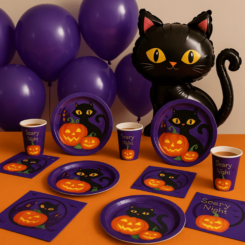 Set de Vasos Morados Scare Night – 8 uds. Halloween - NAROSA SWEET PARTY