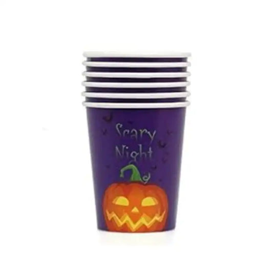 Set de Vasos Morados Scare Night – 8 uds. Halloween - Narosa Sweet Party Barcelona