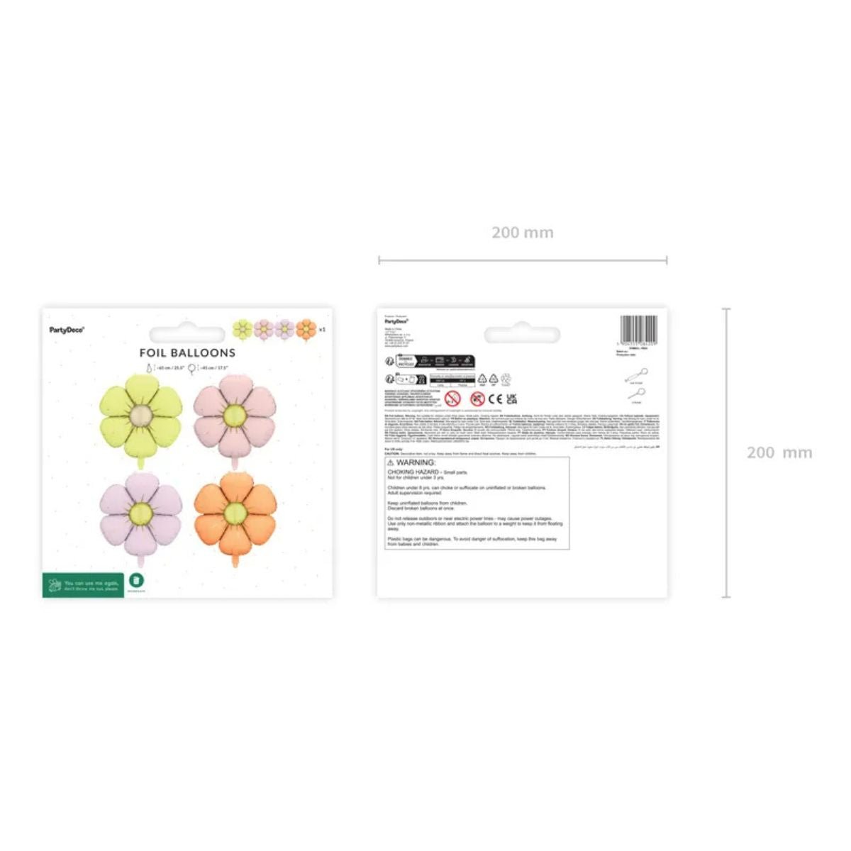 Set Globos Foil Margaritas 45 cm – Pack x4 Colores Pastel - NAROSA SWEET PARTY