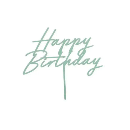 Topper de Acrílico Happy Birthday Verde Mate 16,5 cm - Narosa Sweet Party Barcelona
