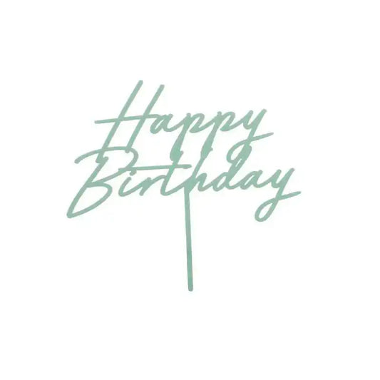Topper de Acrílico Happy Birthday Verde Mate 16,5 cm - Narosa Sweet Party Barcelona