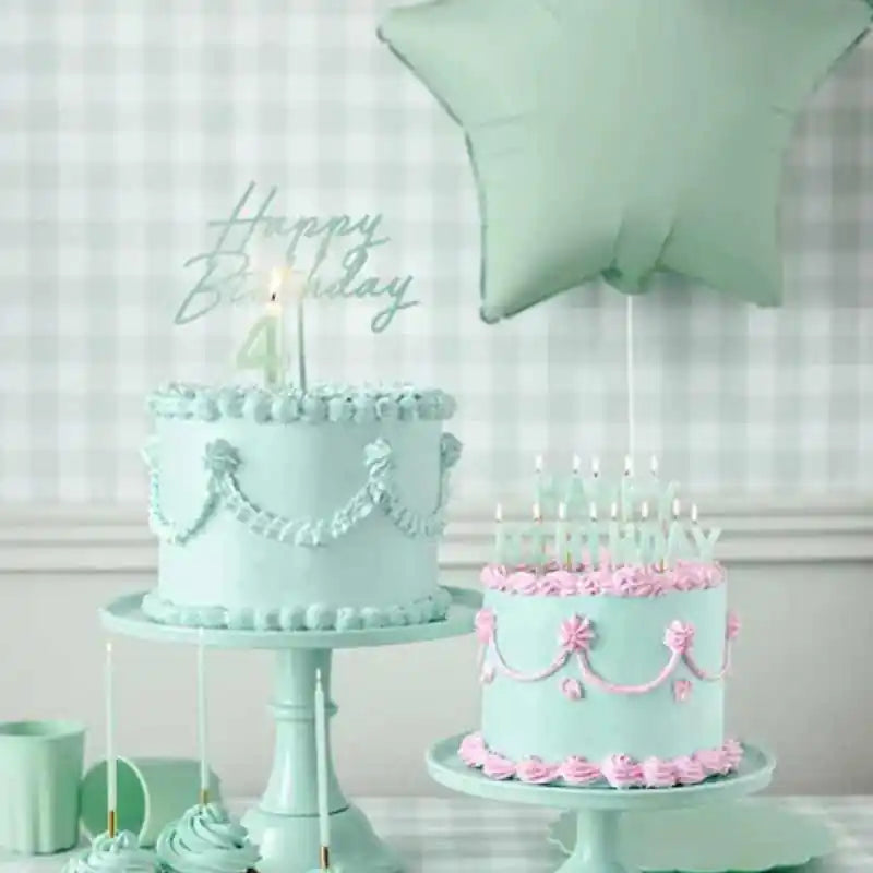 Topper de Acrílico Happy Birthday Verde Mate 16,5 cm - Narosa Sweet Party Barcelona