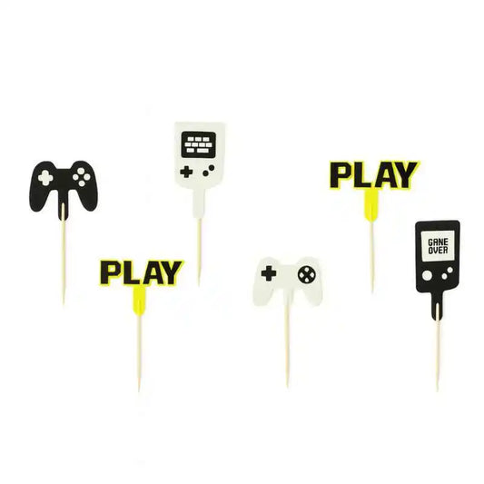 Topper para Cupcakes Gamer (6 uds) - Narosa Sweet Party Barcelona