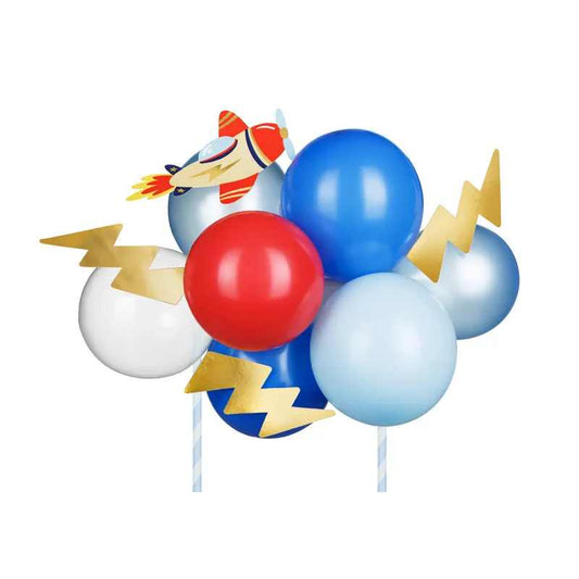 Topper para Tarta con Globos y Avión de Papel 29 cm - NAROSA SWEET PARTY