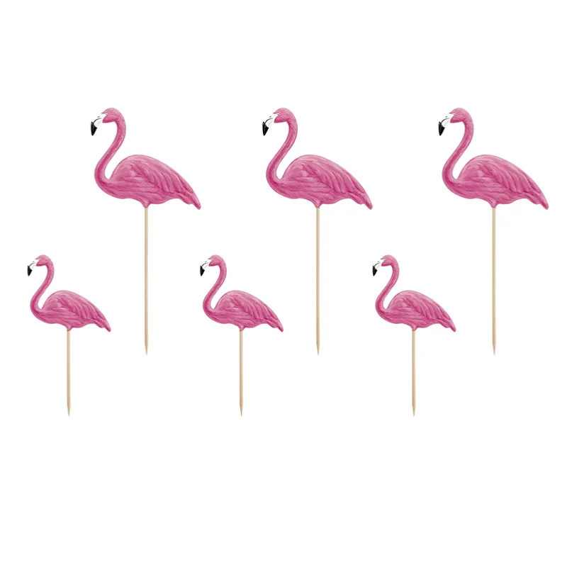 Toppers Aloha con Flamencos 15–23,5 cm (6 uds) - NAROSA SWEET PARTY