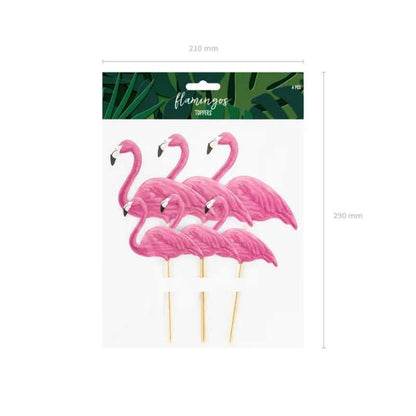 Toppers Aloha con Flamencos 15–23,5 cm (6 uds) - NAROSA SWEET PARTY