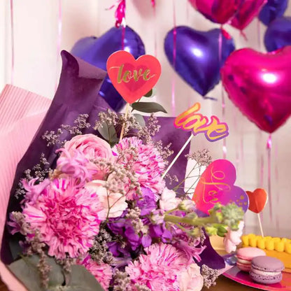 Toppers Dorados Love con Corazones 21,5–23 cm (3 uds) - Narosa Sweet Party Barcelona