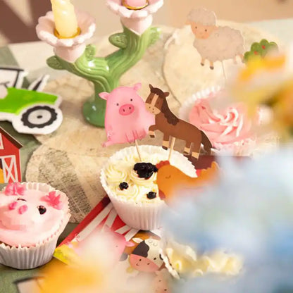 Set toppers granja con tractor y animales