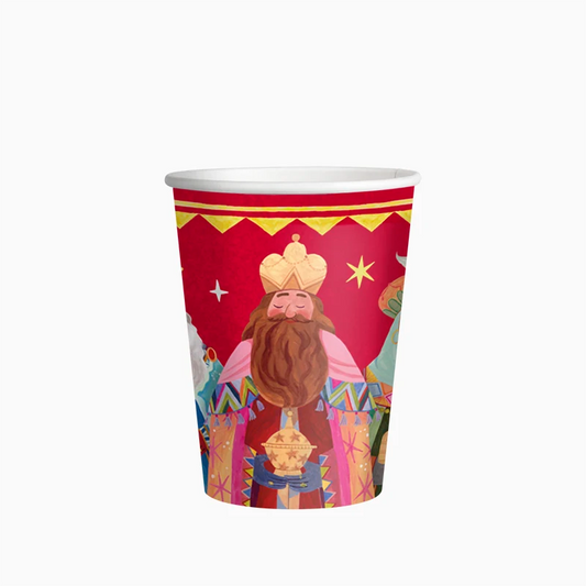 Vasos Cartón Noche de Reyes Magos 270 cc | Pack 6 - NAROSA SWEET PARTY