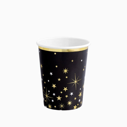 Vasos Cartón Nochevieja Destellos 270 cc | Pack 6 - NAROSA SWEET PARTY