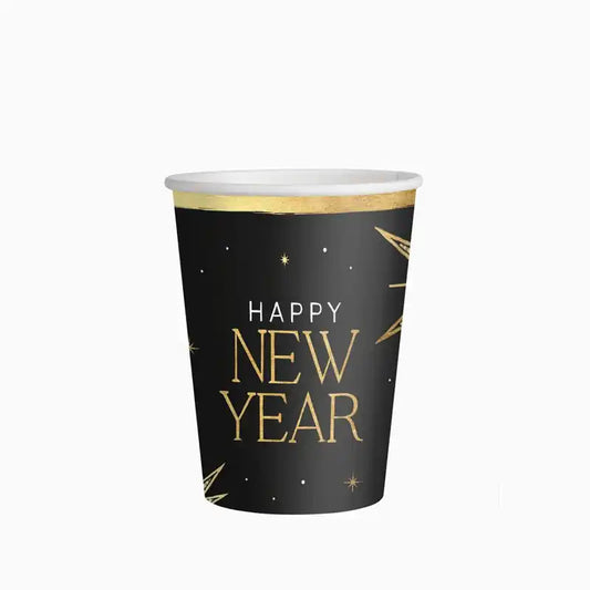 Vasos Cartón Nochevieja Happy New Year 270 cc | Pack 6 - NAROSA SWEET PARTY