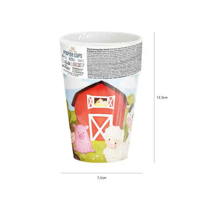Vajilla fiesta granja vasos de papel