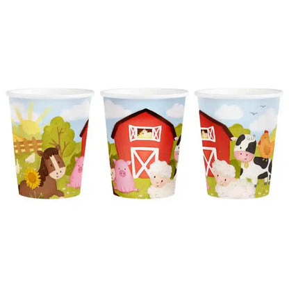 Pack vasos papel granja para mesa dulce