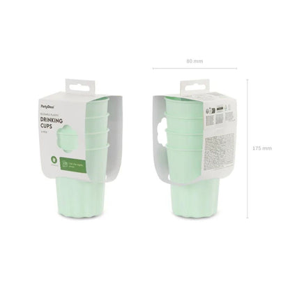 Vasos de plástico Frill Verde Salvia (220 ml) – 4 uds - NAROSA SWEET PARTY