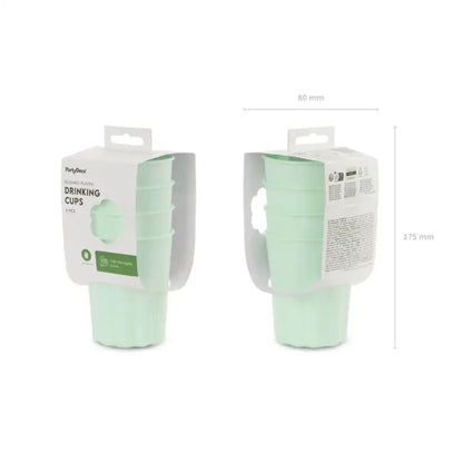 Vasos de plástico Frill Verde Salvia (220 ml) – 4 uds - NAROSA SWEET PARTY