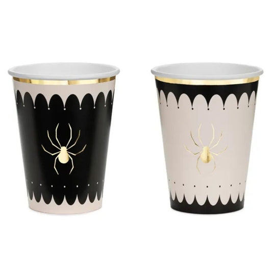 Vasos Halloween con Araña Dorada – 400 ml (6 uds.) - NAROSA SWEET PARTY