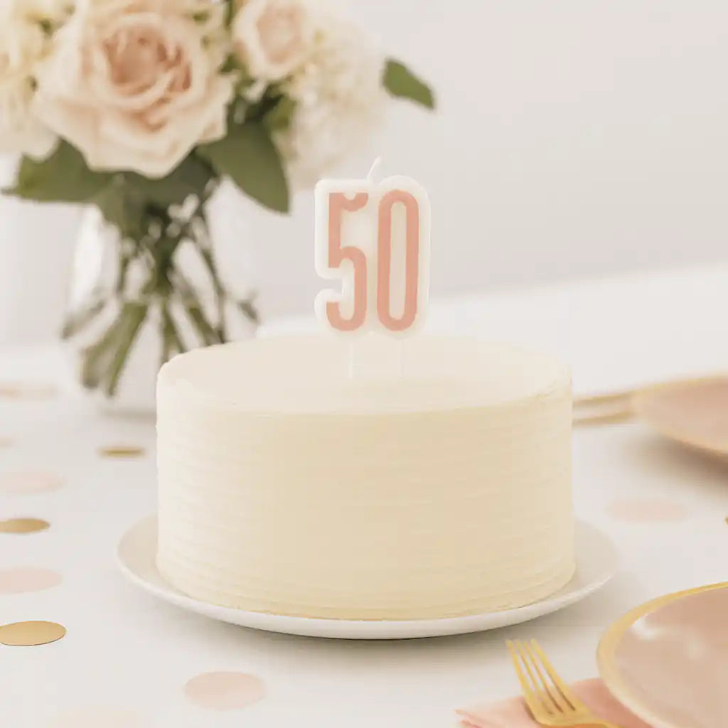 Vela Decades Glitz Rose Gold, 1 ud. - Narosa Sweet Party Barcelona