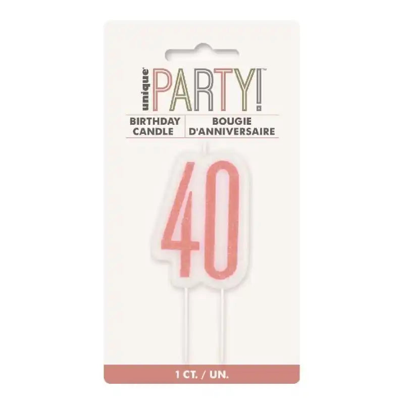 Vela Decades Glitz Rose Gold, 1 ud. - Narosa Sweet Party Barcelona