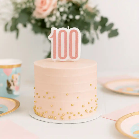 Vela Decades Glitz Rose Gold, 1 ud. - Narosa Sweet Party Barcelona