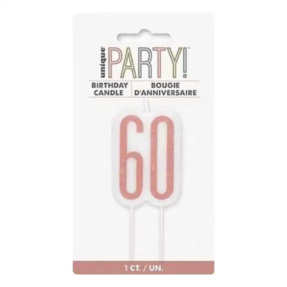 Vela Decades Glitz Rose Gold, 1 ud. - Narosa Sweet Party Barcelona