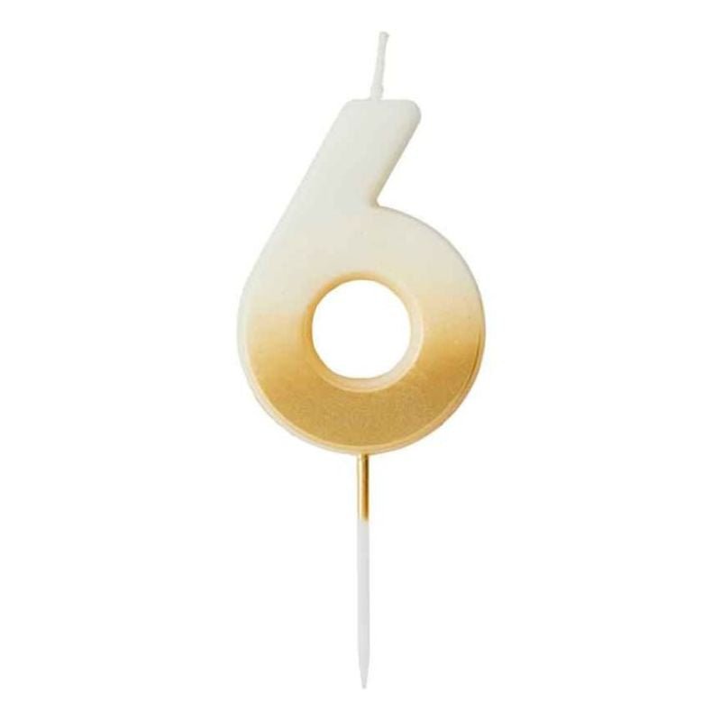 Vela Número Gold Ombre – 0 al 9 - NAROSA SWEET PARTY
